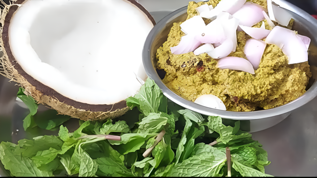 Pudina Chutney with Coconut