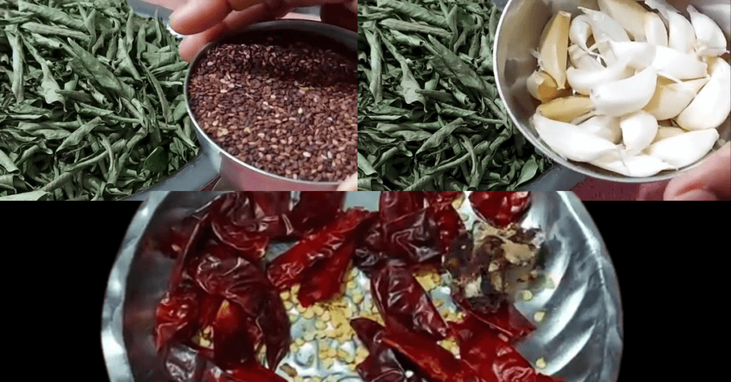 curry leaves and sesame powder